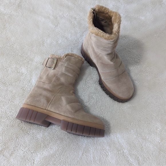 ▫️Free People Sand Suede  Faux Fur Fable Platform Boots ▫️ - Picture 2 of 14